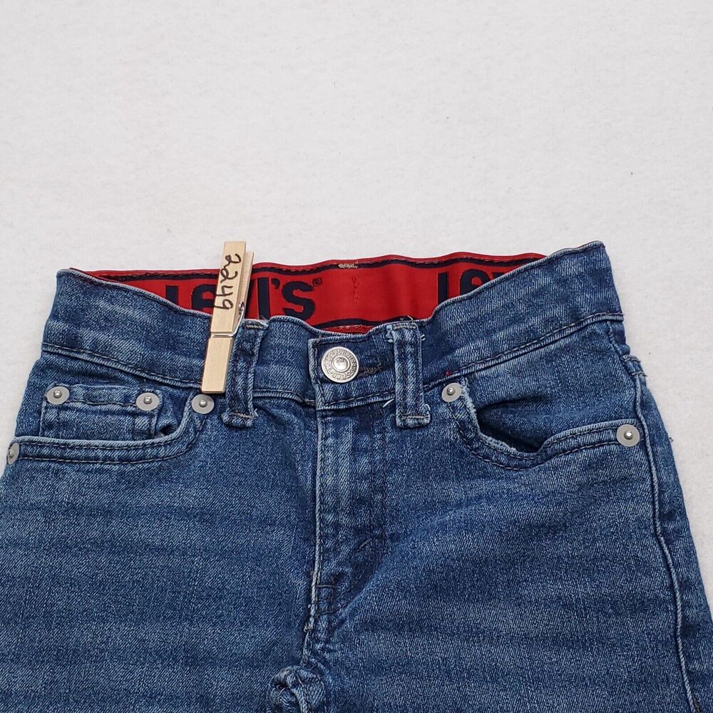 Levi's 511 Button Zip Casual Medium Wash Denim Jeans Youth Size 5 Blue
